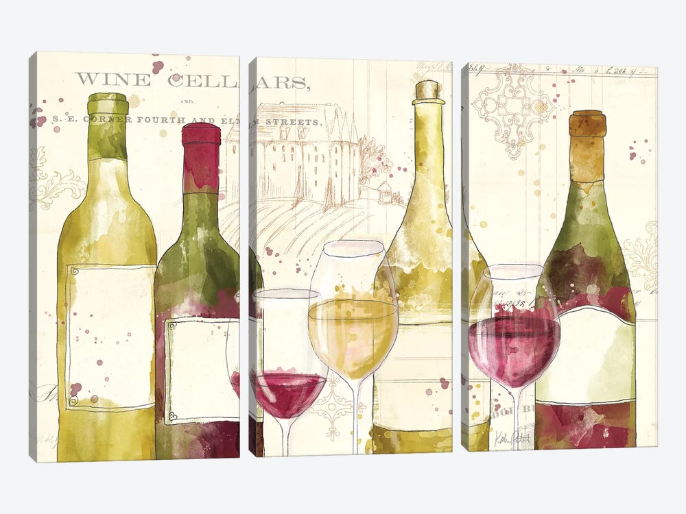 Chateau Winery I by Katie Pertiet 3-piece Canvas Print