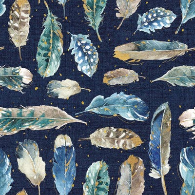 Indigold Feathers Indigo Canvas Art By Lisa Audit Icanvas