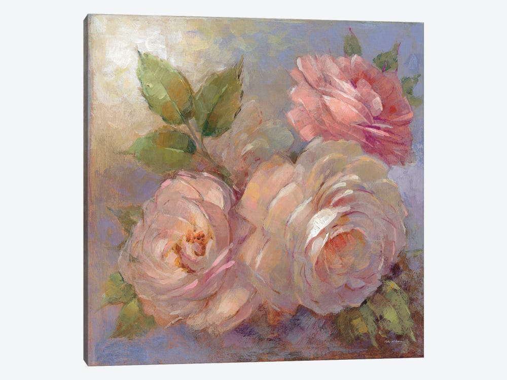 Roses On Blue II by Peter McGowan 1-piece Canvas Art