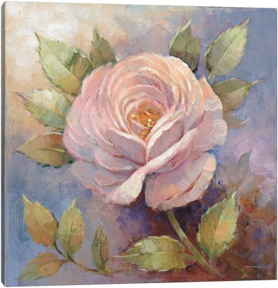 Roses On Blue IV Canvas Art Print