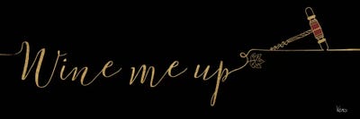 Underlined Wine On Black III by Veronique Charron multi panel art