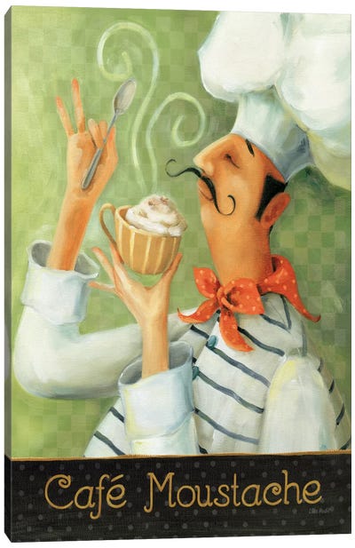 Cafe Moustache II Canvas Art Print - Chef Art