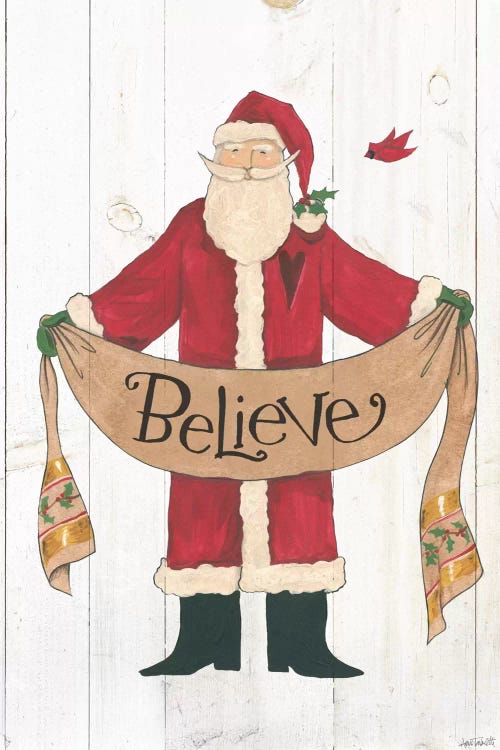 Vintage St. Nick On White Wood by Anne Tavoletti wall art