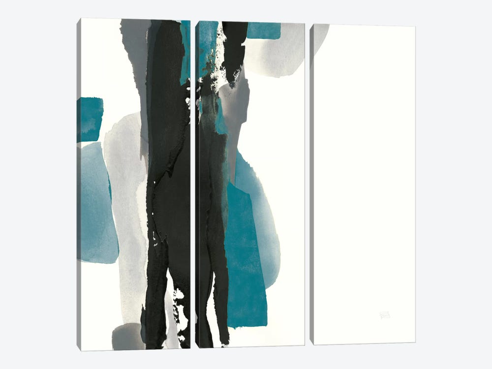 Black And Teal II 3-piece Canvas Art Print