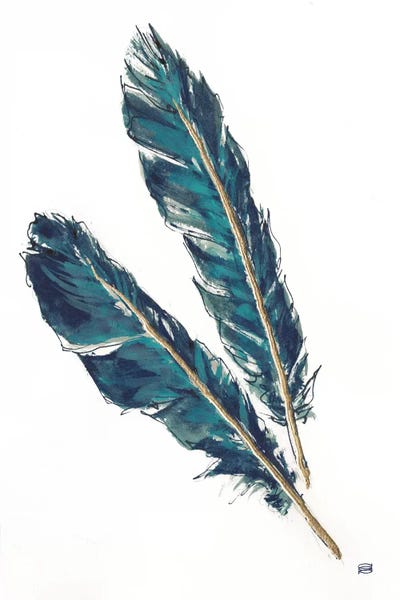 Chris Paschke: Gold Feathers, Indigo III by Chris Paschke