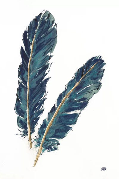 Feathers: Gold Feathers, Indigo IV by Chris Paschke