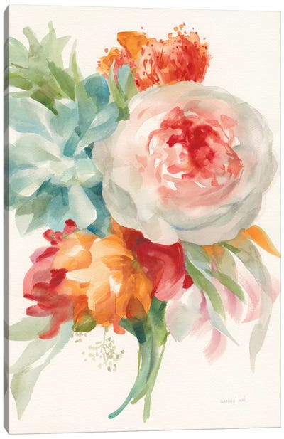 Garden Bouquet, Orange Red I Canvas Art Print - Danhui Nai