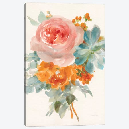 Garden Bouquet, Orange Red II Canvas Print #WAC8037} by Danhui Nai Canvas Print