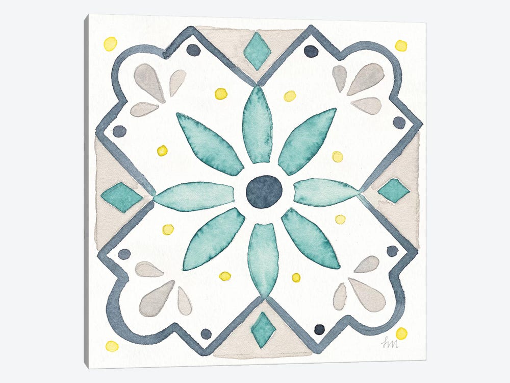 Garden Getaway Tile V White Canvas Print by Laura Marshall | iCanvas