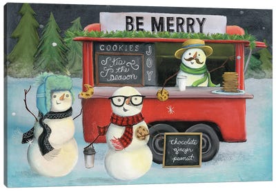 Christmas On Wheels, Light III Canvas Art Print - Warm & Whimsical