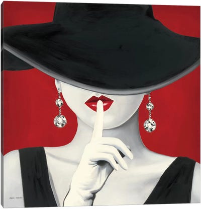 Haute Chapeau Rouge I  Canvas Art Print - Fashion Lover