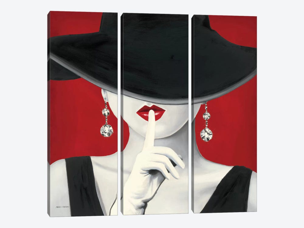 Haute Chapeau Rouge I  by Marco Fabiano 3-piece Canvas Art