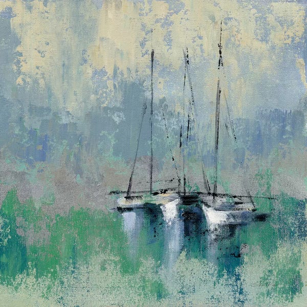 Nautical Living Room: Boats In The Harbor II by Silvia Vassileva