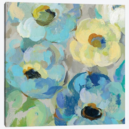 Fresh Teal Flowers II Canvas Print #WAC8243} by Silvia Vassileva Canvas Art Print
