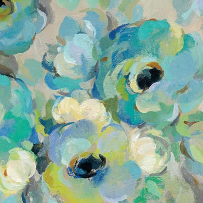Fresh Teal Flowers III by Silvia Vassileva art print