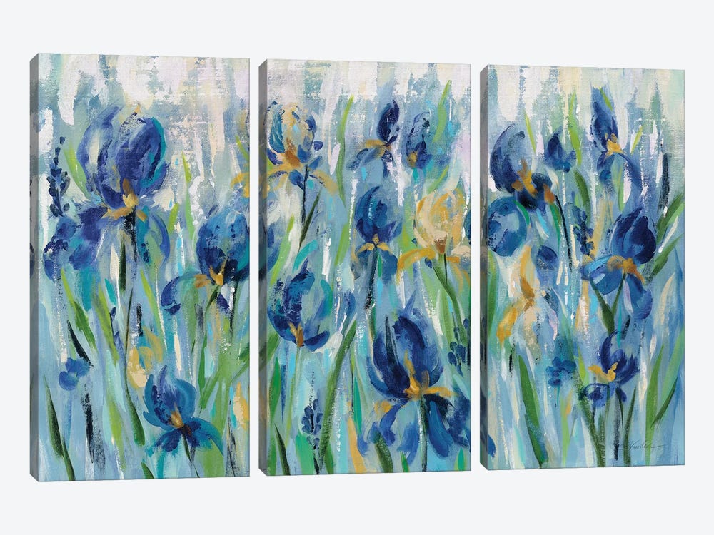 Iris Flower Bed by Silvia Vassileva 3-piece Canvas Print