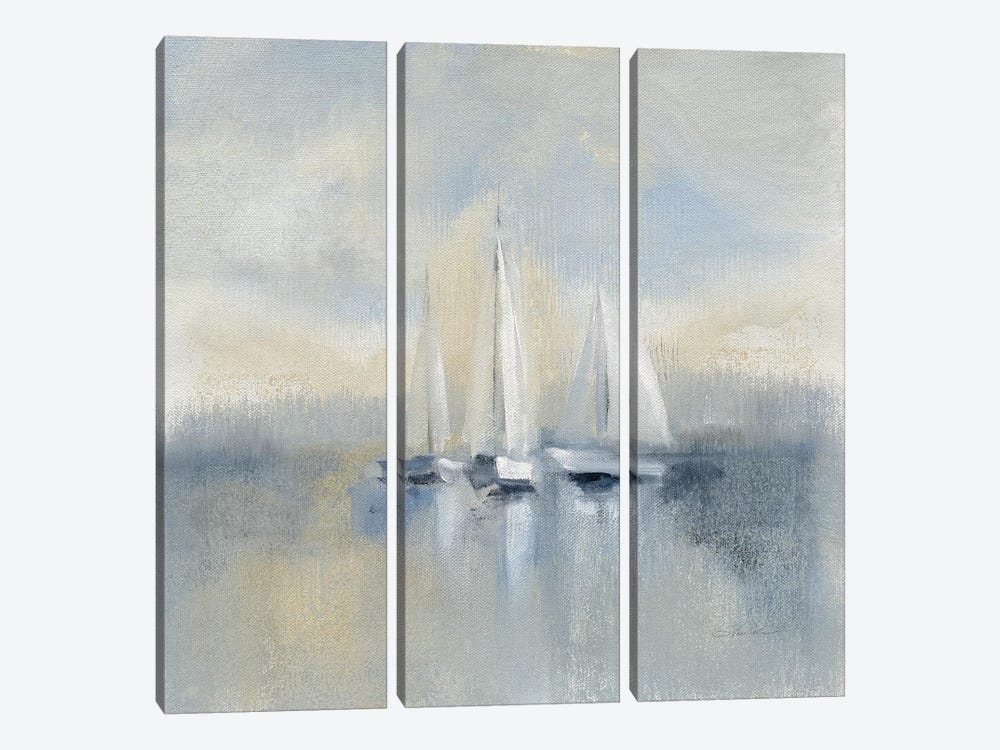 Morning Sail, Blue by Silvia Vassileva 3-piece Canvas Print
