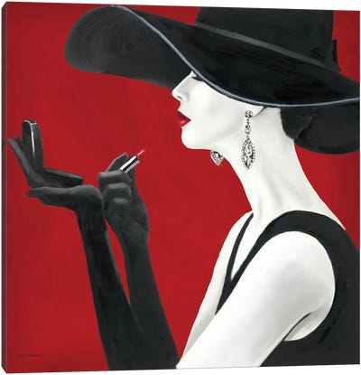 Haute Chapeau Rouge II  Canvas Art Print - Glam Décor