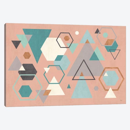 Abstract Geo I Pink Canvas Print #WAC8294} by Veronique Charron Canvas Print