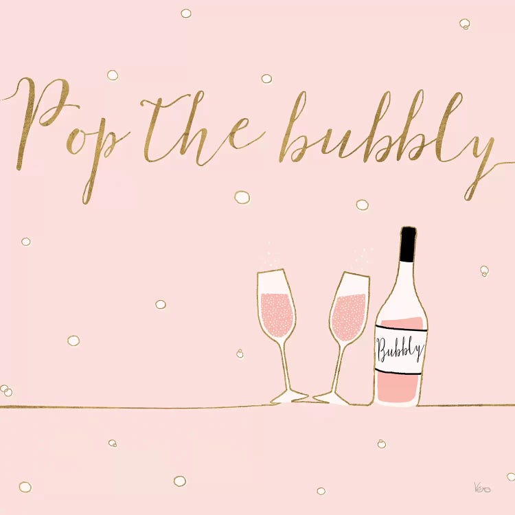 Underlined Bubbly VII Pink by Veronique Charron wall art