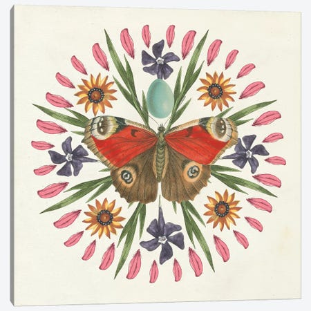 Butterfly Mandala II Canvas Print #WAC8335} by Wild Apple Portfolio Canvas Artwork