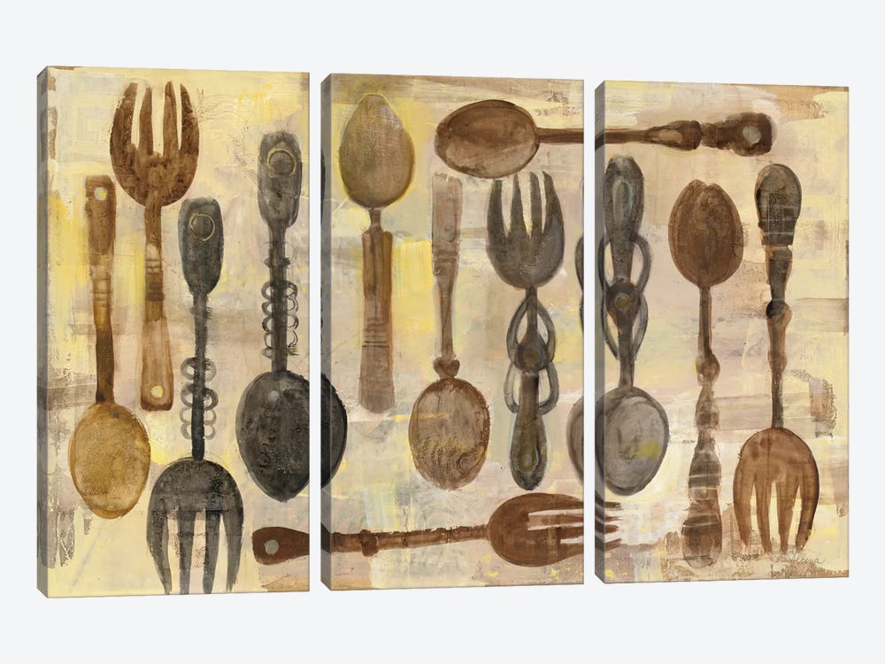 Spoons And Forks by Albena Hristova 3-piece Canvas Print