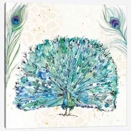 Peacock Garden IX Canvas Print #WAC8368} by Anne Tavoletti Canvas Artwork