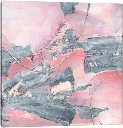Whitewashed Blush III Canvas Art Print - Gray & Pink Art