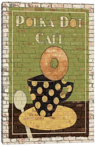 Polka Dot Café Canvas Art Print - Cafe Art