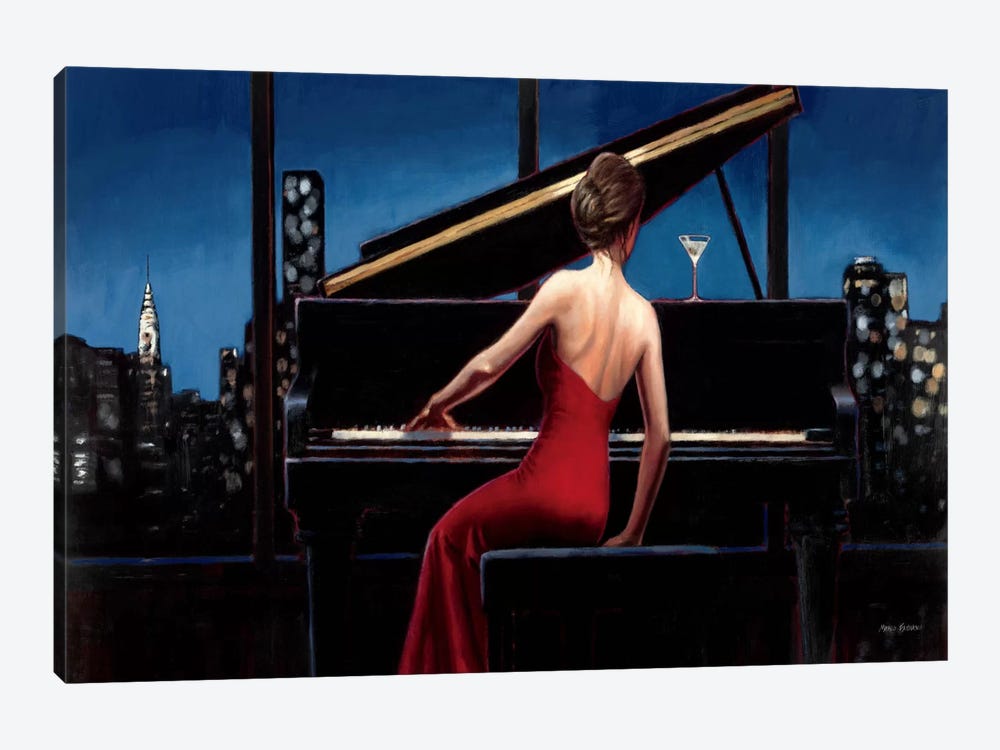 Lady in Red  1-piece Canvas Art