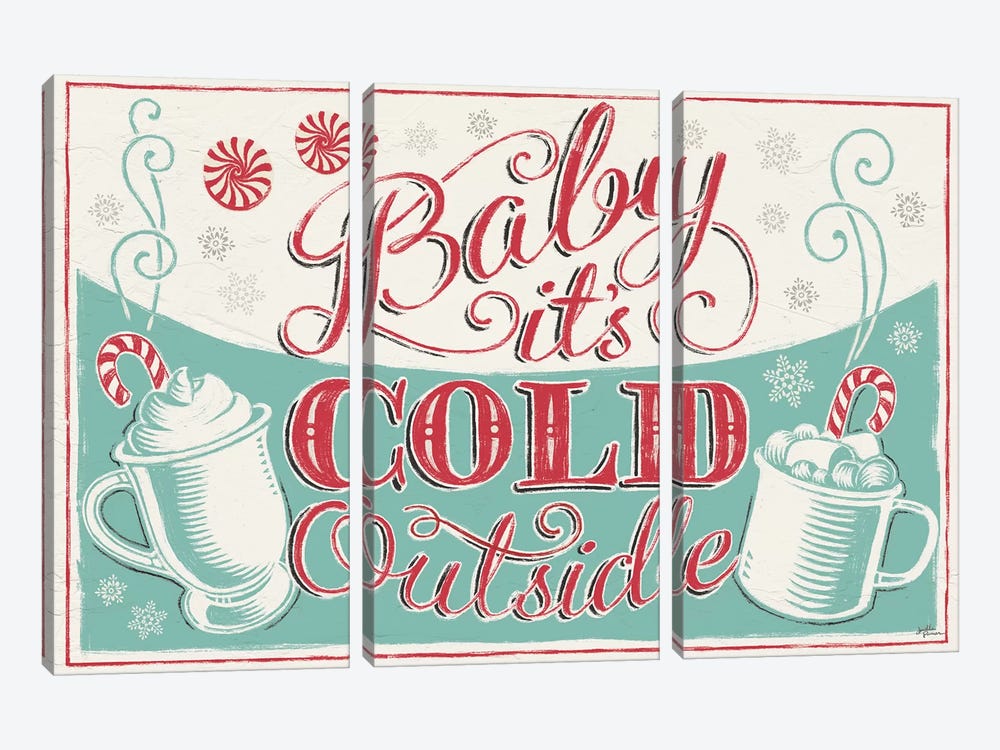 Merry Little Christmas: Baby It's Cold Outside by Janelle Penner 3-piece Canvas Art
