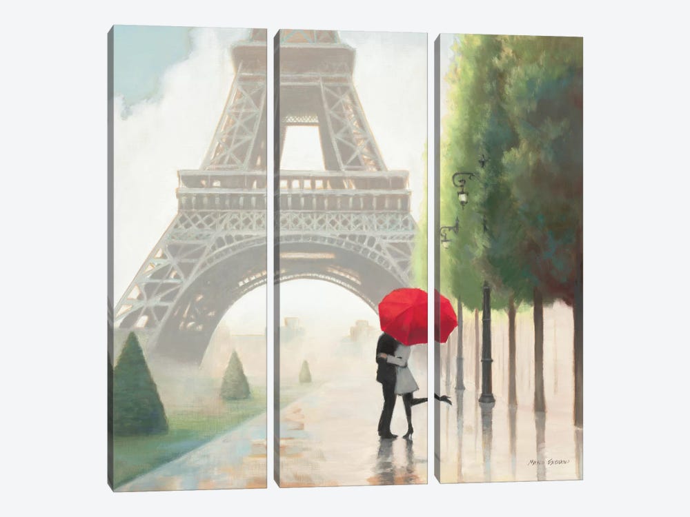 Paris Romance II  by Unknown Artist 3-piece Canvas Print