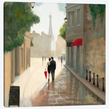 Paris Romance I  Canvas Print #WAC849} by Unknown Artist Canvas Wall Art