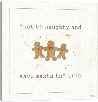 Christmas Cuties VI: Just Be Naughty And Save Santa The Trip Canvas Art Print - Warm & Whimsical