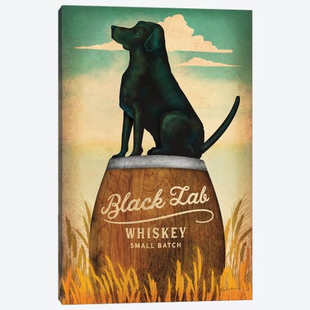Black Lab Whiskey Canvas Print #WAC8601} by Ryan Fowler Canvas Art Print