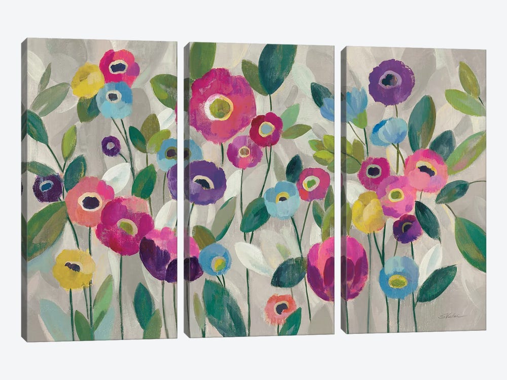 Fairy Tale Flowers V, Pink by Silvia Vassileva 3-piece Canvas Art Print
