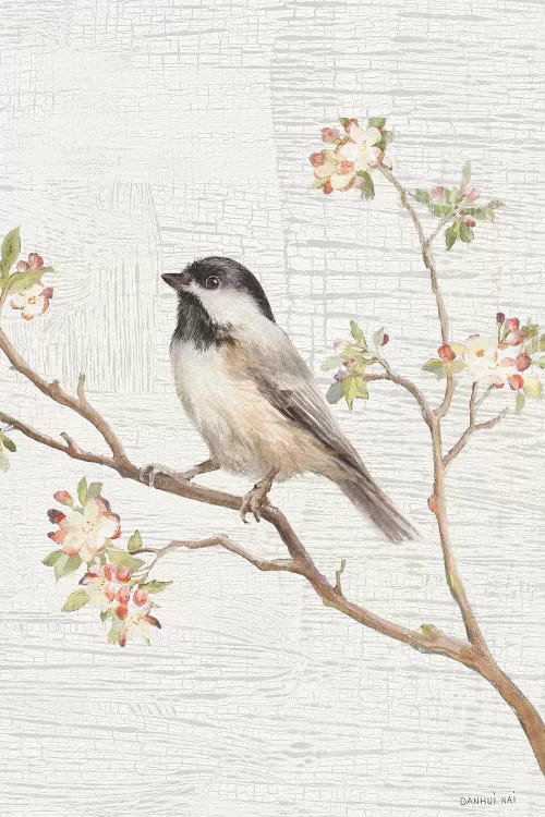 Black Capped Chickadee, Vintage by Danhui Nai wall art