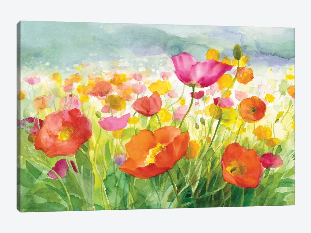 Meadow Poppies by Danhui Nai 1-piece Canvas Print