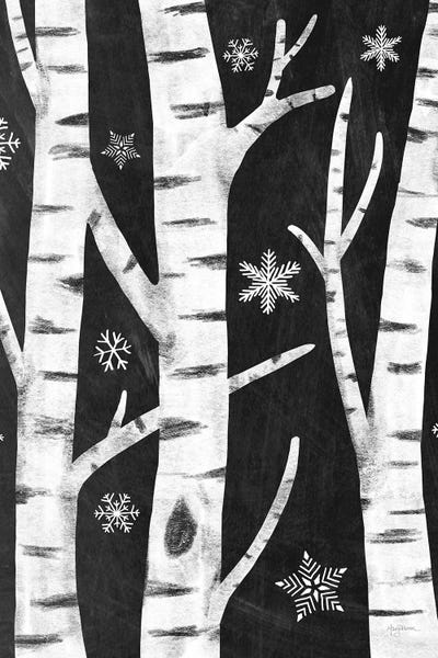 Snowy Birches I by Mary Urban framed canvas print