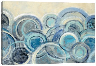 Variation Blue Canvas Art Print - Circular Abstract Art