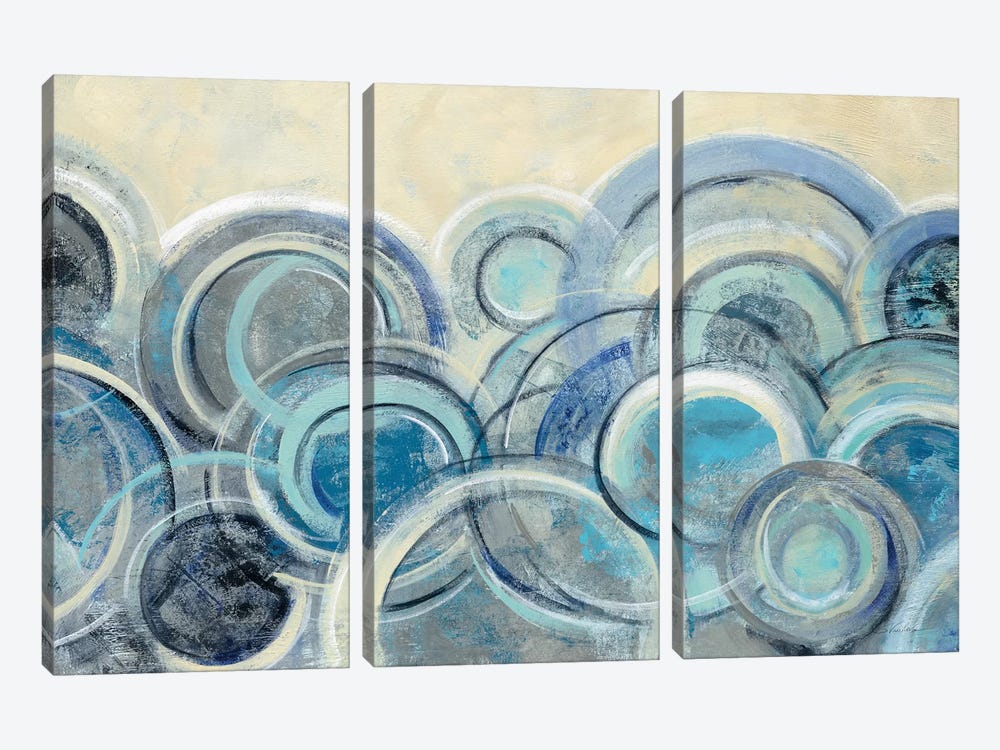 Variation Blue by Silvia Vassileva 3-piece Canvas Wall Art