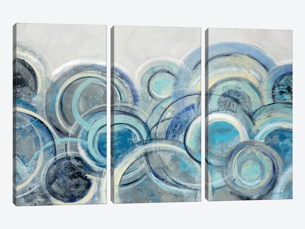 Variation Blue Grey by Silvia Vassileva 3-piece Art Print