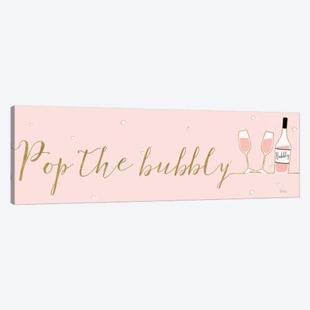 Underlined Bubbly III Pink Canvas Print #WAC8743} by Veronique Charron Canvas Wall Art