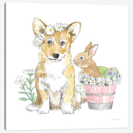 Easter Pups I Canvas Print #WAC8789} by Beth Grove Canvas Artwork