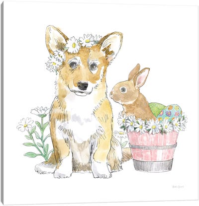 Easter Pups I Canvas Art Print - Easter Art