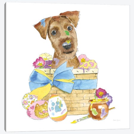 Easter Pups III Canvas Print #WAC8791} by Beth Grove Art Print