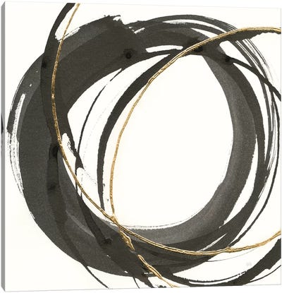 Gilded Enso I Canvas Art Print - Circular Abstract Art