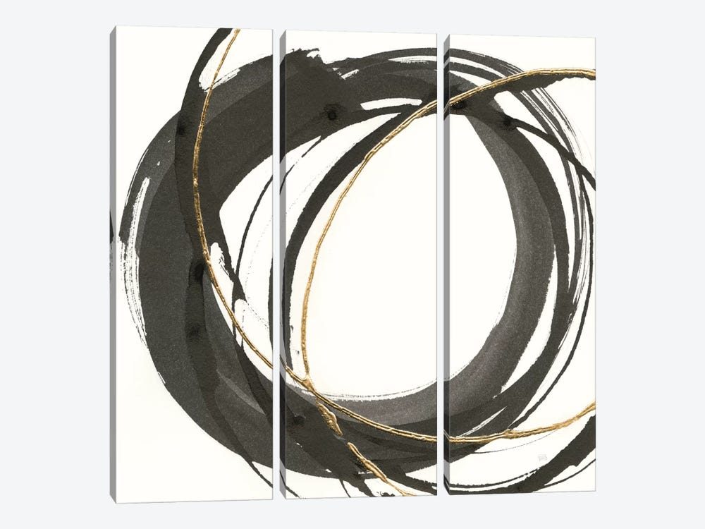 Gilded Enso I by Chris Paschke 3-piece Canvas Wall Art