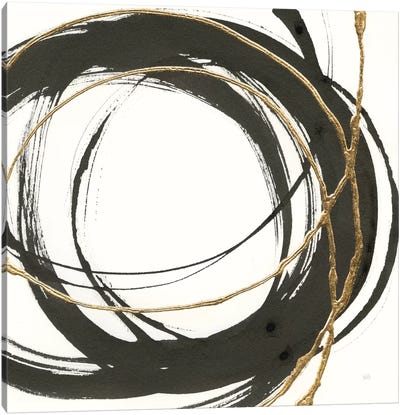 Gilded Enso II Canvas Art Print - Abstract Shapes & Patterns