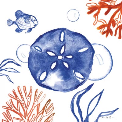 Coastal Jewels IV by Farida Zaman framed canvas print